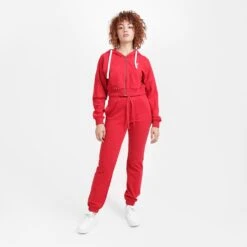 Kontakt - Jogger Slim Femme En Molleton - ROUGE - Drest