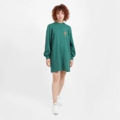 Kontakt - Robe Oversized Sweat Femme KHOMSA - Vert - Drest