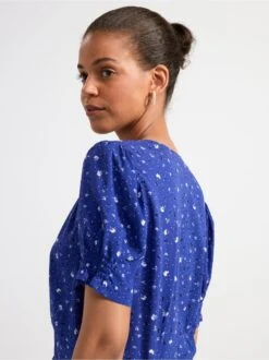 Lindex Femme - Chemisier à Manches Courtes - Blue - Drest -Pas Cher Mode Séduisante Magasin 8363733 8579 PS MD