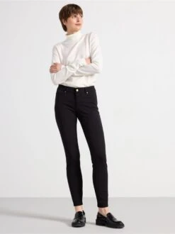 Lindex Femme - TOVA Pantalon Coupe Slim - Black - Drest
