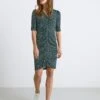 Lindex Femme - Floral Dress With Front Navy - Drest