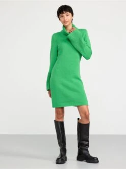 Lindex Femme - Robe En Maille à Manches évasées Strong Green - Drest -Pas Cher Mode Séduisante Magasin 8511283 6859 PS MD