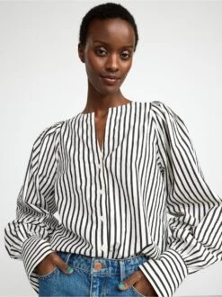 Lindex Femme - Chemisier à Manches Bouffantes Light Beige - Drest -Pas Cher Mode Séduisante Magasin 8514490 7403 PS ME