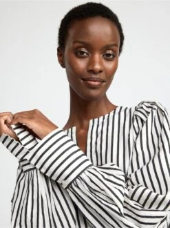 Lindex Femme - Chemisier à Manches Bouffantes Light Beige - Drest