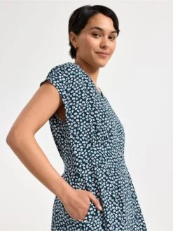 Lindex Femme - Robe Midi Manches Courtes à Navy - Drest -Pas Cher Mode Séduisante Magasin 8551859 2150 PS MD