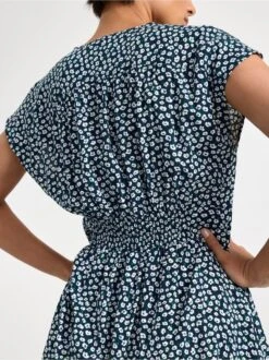 Lindex Femme - Robe Midi Manches Courtes à Navy - Drest -Pas Cher Mode Séduisante Magasin 8551859 2150 PS ME