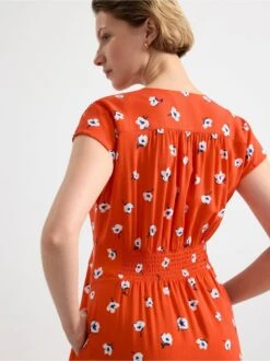 Lindex Femme - Robe Midi Manches Courtes à Red - Drest -Pas Cher Mode Séduisante Magasin 8551859 7287 PS MD