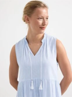 Lindex Femme - Robe Sans Manches à Volants Off White - Drest -Pas Cher Mode Séduisante Magasin 8583711 300 PS ME