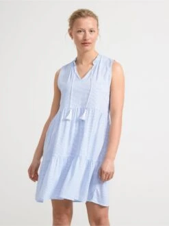 Lindex Femme - Robe Sans Manches à Volants Off White - Drest