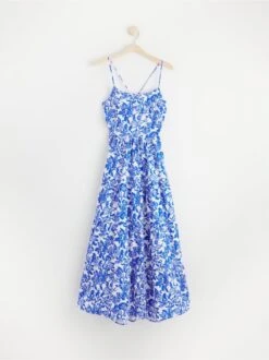 Lindex Femme - Robe Longue Fleurie à Volants Strong Blue - Drest -Pas Cher Mode Séduisante Magasin 8584930 7343 PS F