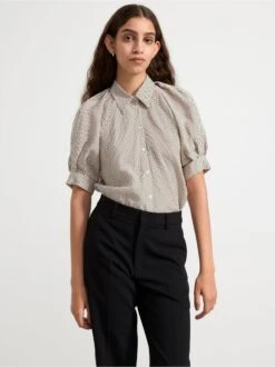 Lindex Femme - Chemisier à Manches Light Beige - Drest