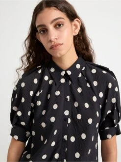 Lindex Femme - Chemisier à Manches Black - Drest -Pas Cher Mode Séduisante Magasin 8619125 80 PS MD