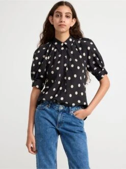 Lindex Femme - Chemisier à Manches Black - Drest