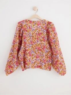 Lindex Femme - Blouse Fleurie à Manches Orange - Drest -Pas Cher Mode Séduisante Magasin 8619132 9610 PS B
