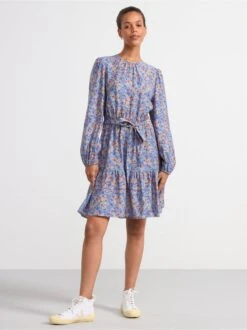 Lindex Femme - Mini-robe à Manches Longues Avec Fleurs - Light Blue - Drest