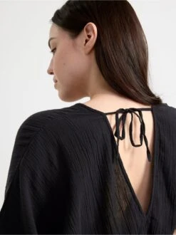 Lindex Femme - Robe Longue à Manches Black - Drest -Pas Cher Mode Séduisante Magasin 8622888 80 PS MD