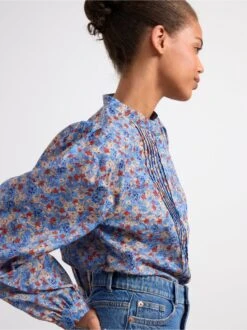 Lindex Femme - Blouse à Imprimé Fleuri - Light Blue - Drest -Pas Cher Mode Séduisante Magasin 8623514 7713 PS MD