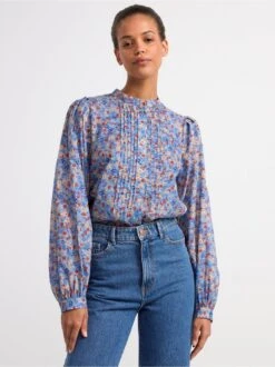 Lindex Femme - Blouse à Imprimé Fleuri - Light Blue - Drest