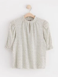 Lindex Femme - Haut Texturé à Manches Bouffantes Off White - Drest -Pas Cher Mode Séduisante Magasin 8636357 300 PS F