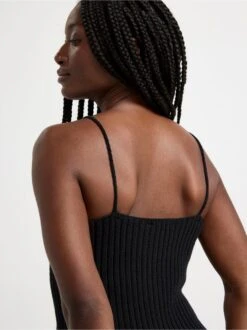 Lindex Femme - Mini-robe En Maille à Black - Drest -Pas Cher Mode Séduisante Magasin 8636490 80 PS MD