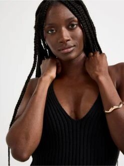 Lindex Femme - Mini-robe En Maille à Black - Drest -Pas Cher Mode Séduisante Magasin 8636490 80 PS MP