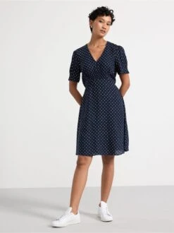 Lindex Femme - Mini-robe à Manches Courtes - Dark Navy - Drest