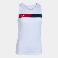 Joma Femme - DÉBARDEUR SANS MANCHES FEMME COURT BLANC ROUGE BLEU MARINE - Drest