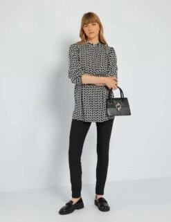 Kiabi Femme - Blouse Imprimée à Col Montant Volanté - ME_GEOM - Drest