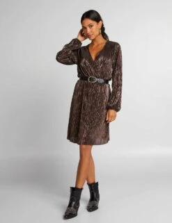 Kiabi Femme - Robe En Maille Plissée Brillante - BRONZEPLEA - Drest