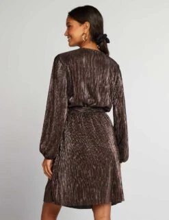 Kiabi Femme - Robe En Maille Plissée Brillante - BRONZEPLEA - Drest -Pas Cher Mode Séduisante Magasin APJ85 1 ZC4