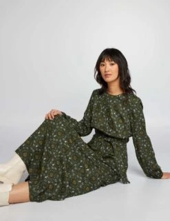 Kiabi Femme - Robe à Manches Longues - ME_GREENAR - Drest -Pas Cher Mode Séduisante Magasin APX97 2 ZC3