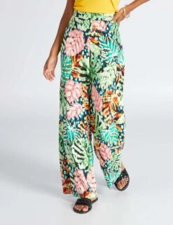 Kiabi Femme - Pantalon Coupe Classique - Aopfeuille - Drest -Pas Cher Mode Séduisante Magasin ATR66 1 ZC4