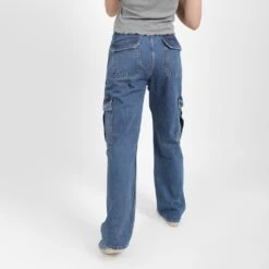 Kontakt - Cargo Jeans Femme - KAMILA - Bleu Moyen - Drest -Pas Cher Mode Séduisante Magasin Cargo jeans femme KAMILA 8