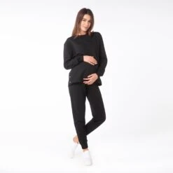 Kontakt - Pantalon Jogging Femme Enceinte - Noir - Drest