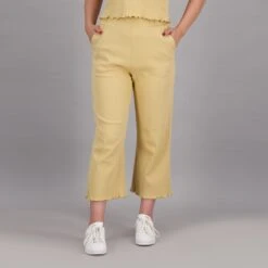 KONTAKT - Pantalon Côtelé Femme Beige - Drest -Pas Cher Mode Séduisante Magasin Pantalon cotele femme bord franc 2