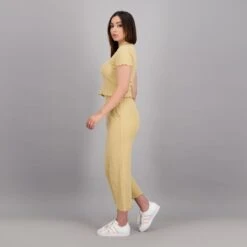 KONTAKT - Pantalon Côtelé Femme Beige - Drest