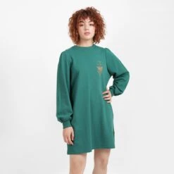 Kontakt - Robe Oversized Sweat Femme KHOMSA - Vert - Drest -Pas Cher Mode Séduisante Magasin Robe oversized sweat femme KHOMSA 3