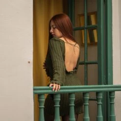 Guya Gang - Wild Bare Back Khaki Dress - Drest -Pas Cher Mode Séduisante Magasin Wild Bare Back Khaki Dress 3