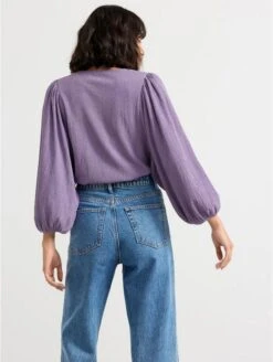 Lindex Femme - Chemisier à Manches Bouffantes - Moody Lilac - Drest -Pas Cher Mode Séduisante Magasin black puff sleeve blouse 12