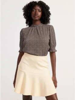 Lindex Femme - Chemisier à Manches Bouffantes - Light Grey - Drest