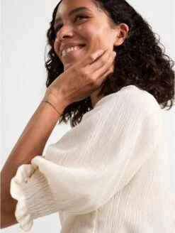 Lindex Femme - Haut à Manches Bouffantes - Light Beige - Drest -Pas Cher Mode Séduisante Magasin black puff sleeve top 16