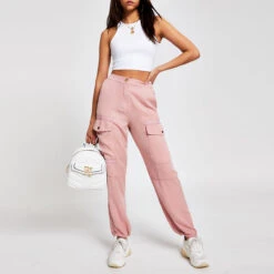 RIVER ISLAND -Pink Cargo Trousers - Drest