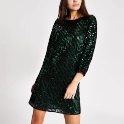 RIVER ISLAND -GREEN SABRINA SACK DRESS - Drest -Pas Cher Mode Séduisante Magasin black skinny mid rise molly jeggings 740397 alt1 Product Page Zoom