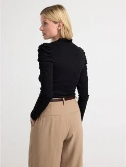 Lindex Femme - Haut à Volants - Black - Drest -Pas Cher Mode Séduisante Magasin black top with frills 8