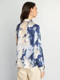 Kiabi Femme - Blouse Fluide à Manches Longues - TIEANDDYE - Drest -Pas Cher Mode Séduisante Magasin blouse fluide a manches longues bleu azz55 1 frb5