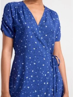 Lindex Femme - Robe Courte Portefeuille - Blue - Drest -Pas Cher Mode Séduisante Magasin blue short wrap dress 2