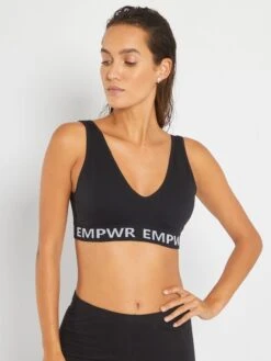 Kiabi Femme - Brassière Sport Coques Amovibles - Noir - Drest -Pas Cher Mode Séduisante Magasin brassiere sport coques amovibles noir zb470 1 frb4