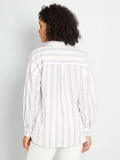 Kiabi Femme - Chemise à Rayures En Popeline - Violet - Drest -Pas Cher Mode Séduisante Magasin chemise a rayures en popeline violet aaa83 1 frb4