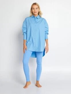 Kiabi Femme - Chemise Oversize En Popeline - Bleu - Drest