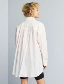 Kiabi Femme - Chemise Oversize En Popeline - Rose/blanc - Drest -Pas Cher Mode Séduisante Magasin chemise oversize en popeline roseblanc aee08 9 frf3